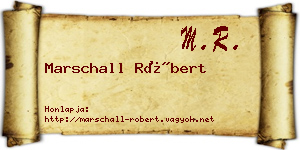 Marschall Róbert névjegykártya